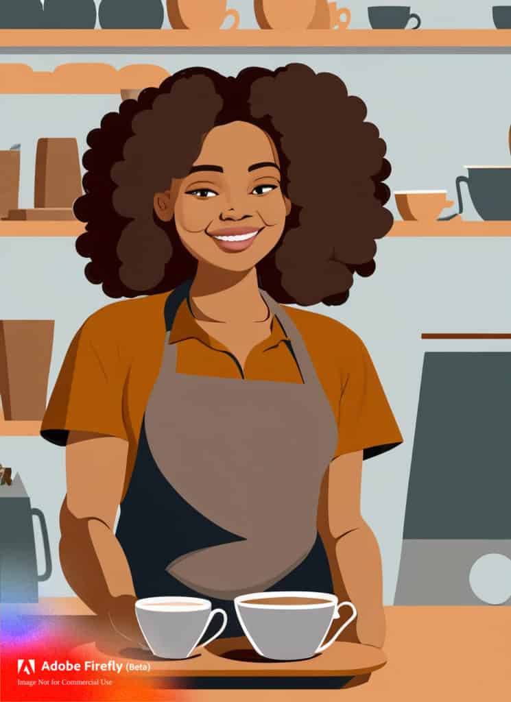 A African American barista serving coffee.